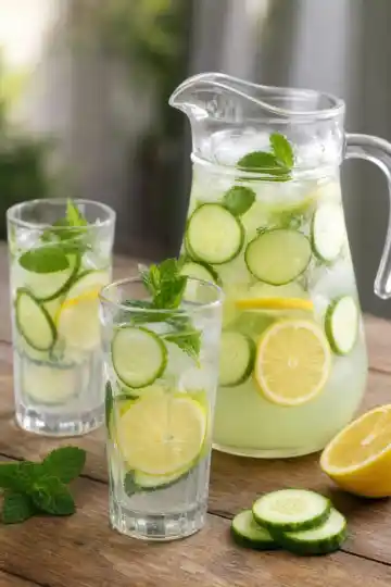 Okurková limonáda s citronem a mátou do 5 minut