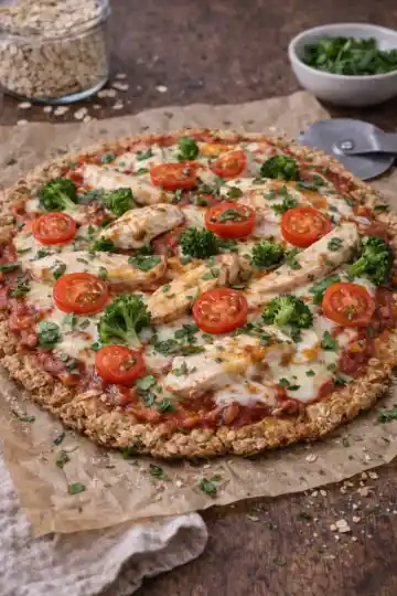 Fitness pizza z ovesného těsta