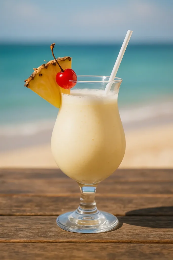 Piña colada on the beach