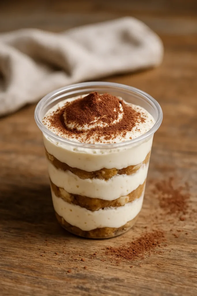 Fit tiramisu in a cup with quark