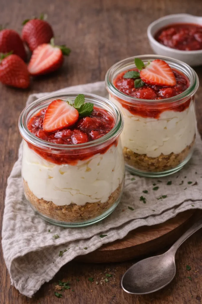 Cheese cake in a jar