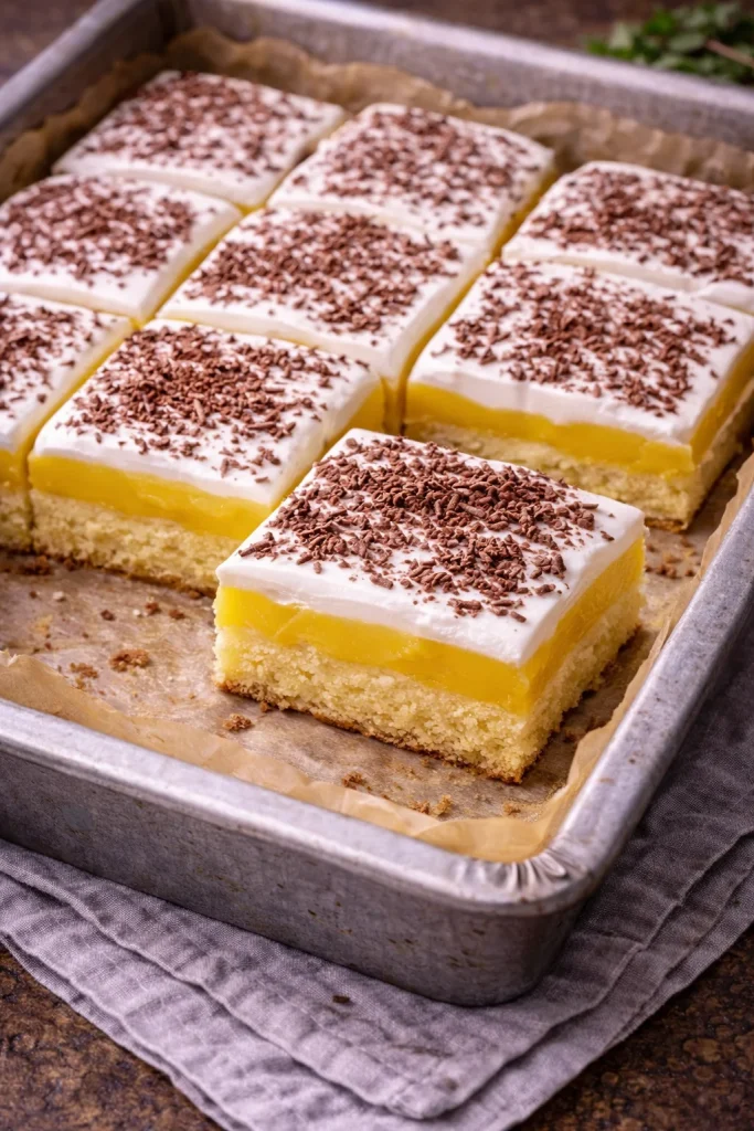 pudding and sour cream slices