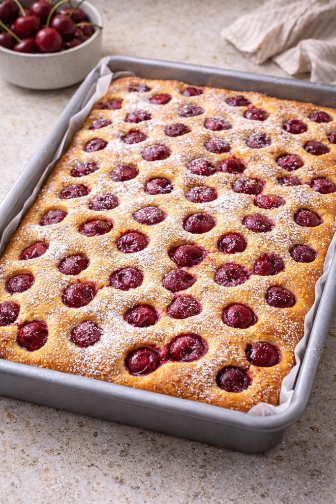 Sheet cherry cake (quick classic)