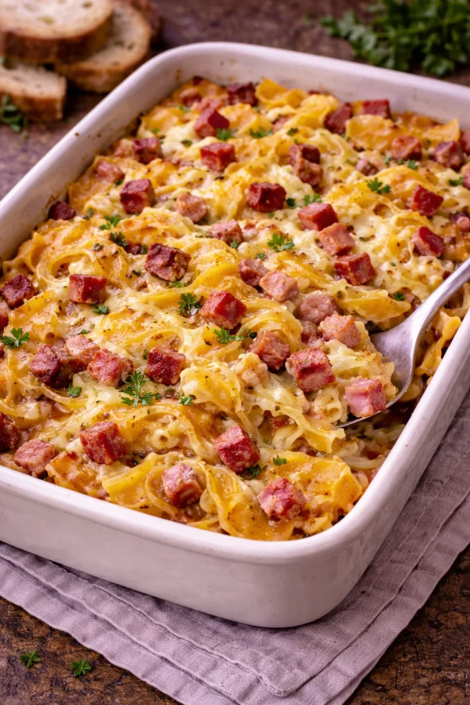 Šunkofleky with smoked meat