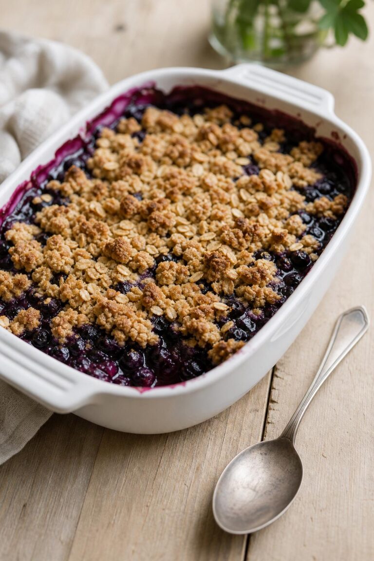 Borůvkový crumble s ovesnou drobenkou