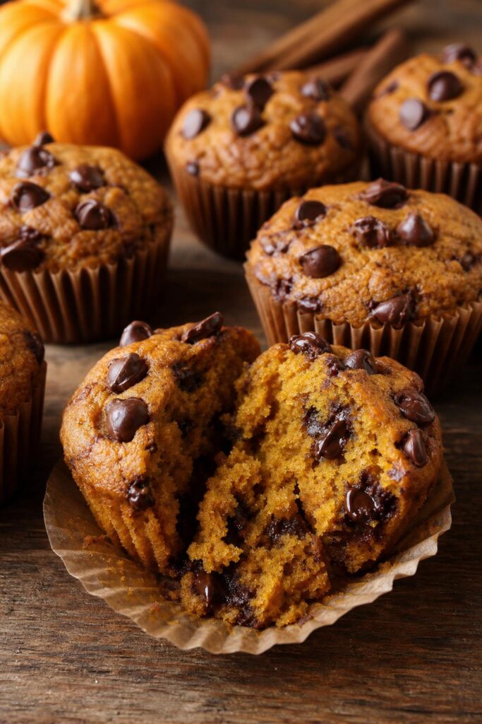 One-bowl pumpkin chocolate muffins