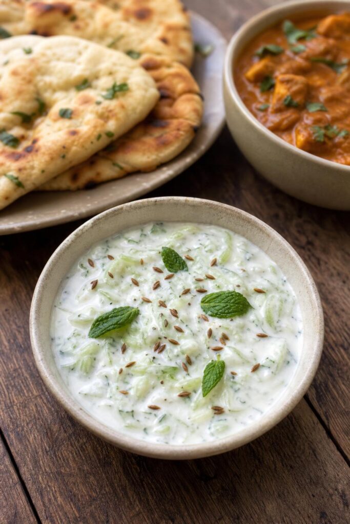 Indian cucumber raita with mint and cumin in under 10 minutes