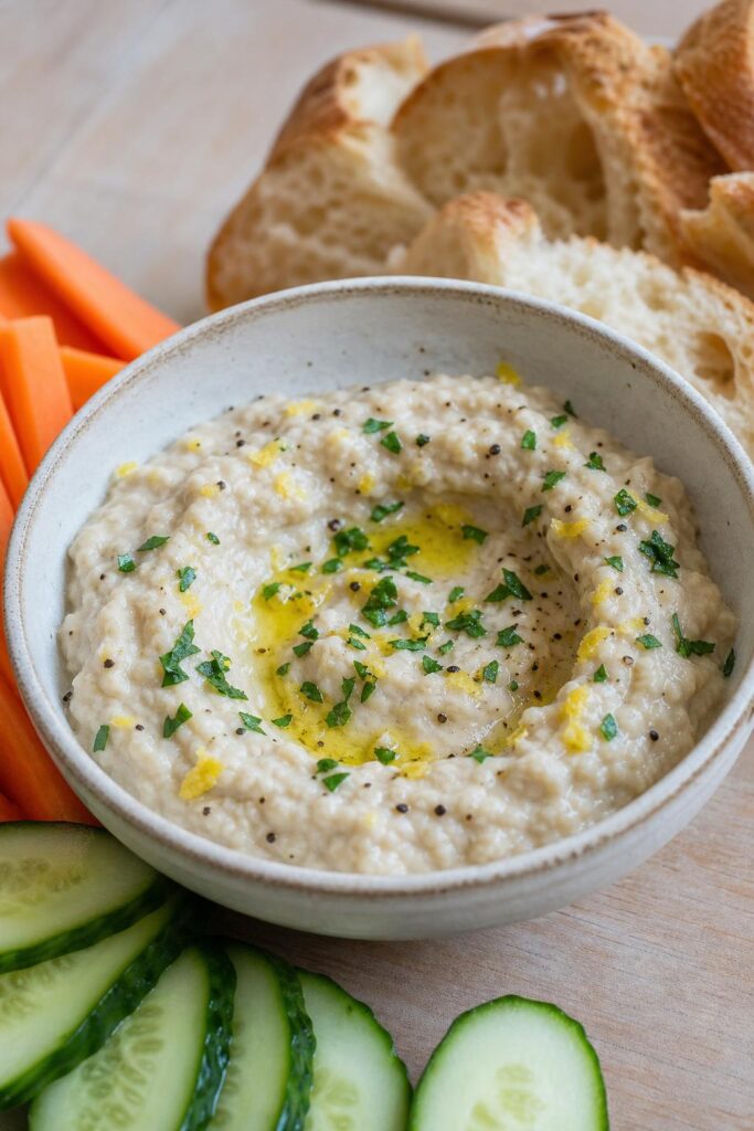 Creamy white bean dip with lemon and parsley in 10 minutes