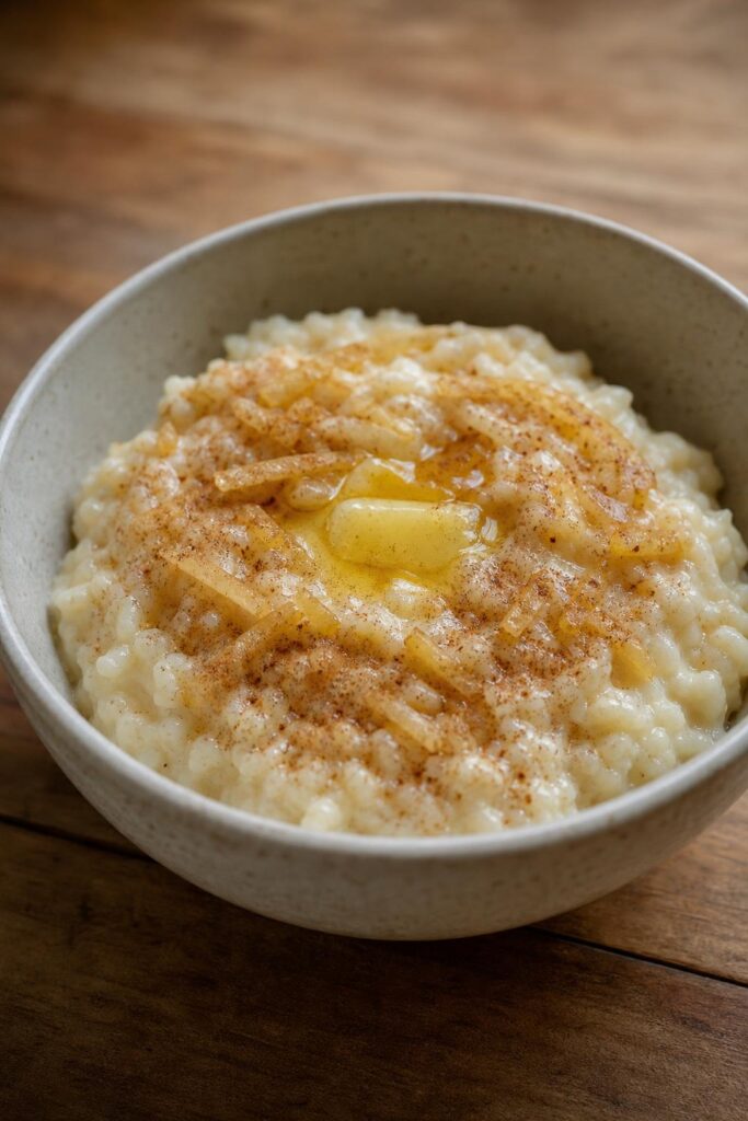Milk rice with apples and cinnamon in 25 minutes