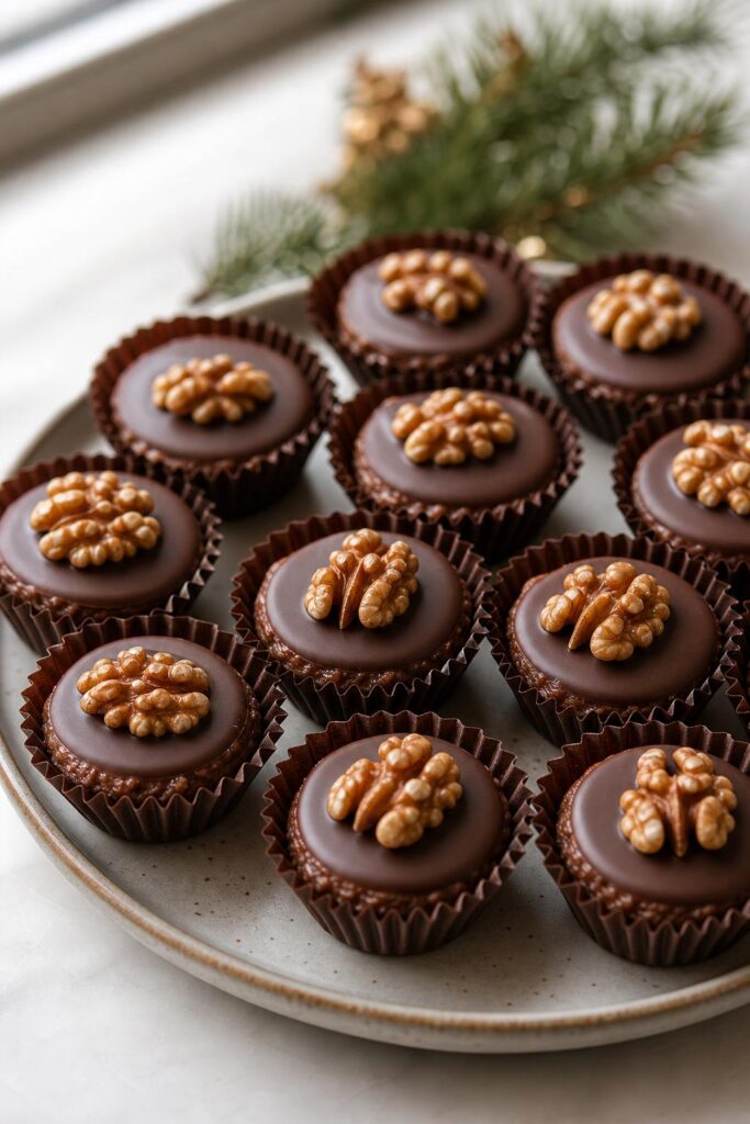 No-bake Chocolate Truffles with Nut Filling