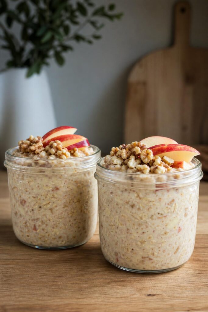 Overnight oats with apple and cinnamon