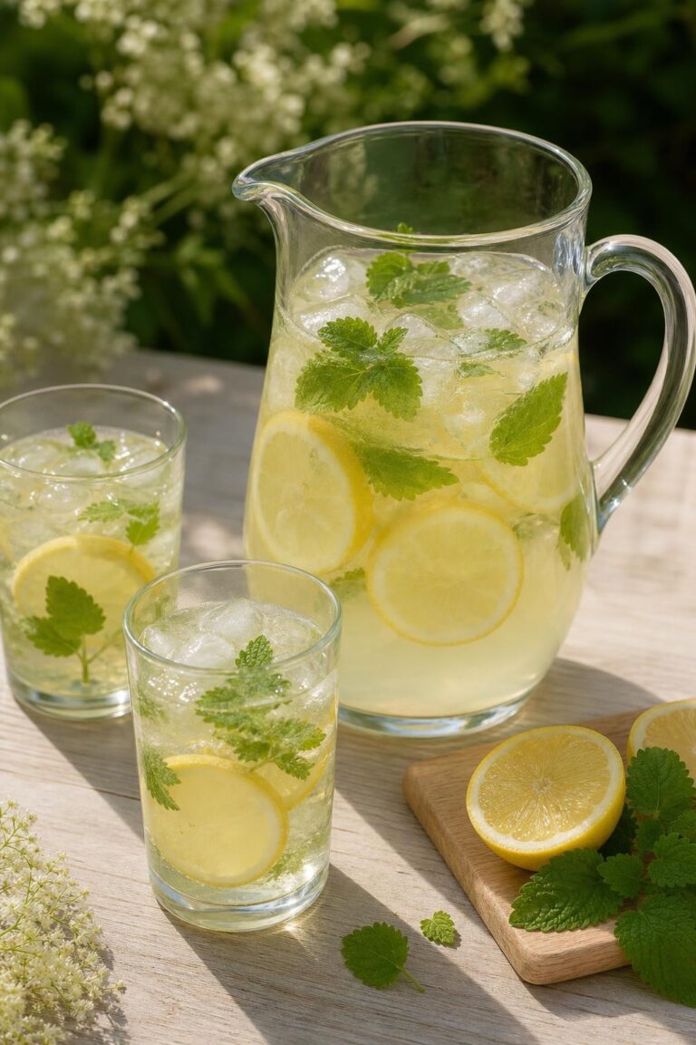 Bezinková limonáda s citronem a meduňkou